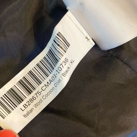 Quince Italian Wool Cocoon Coat Black Jacket Cardigan Size XL - Picture 5 of 13